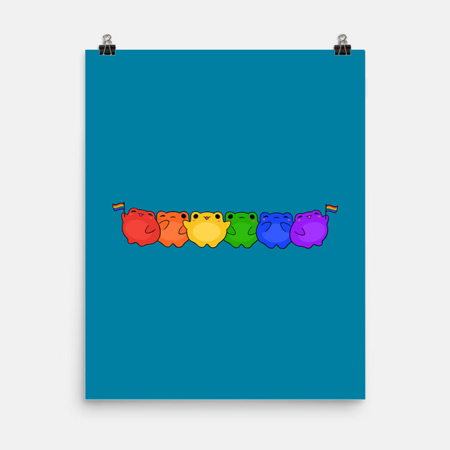 Rainbow Frogs-None-Matte-Poster-kosmicsatellite