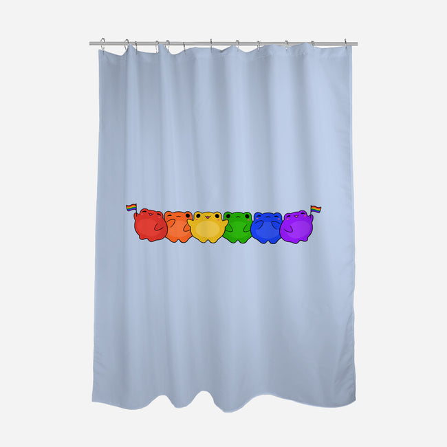 Rainbow Frogs-None-Polyester-Shower Curtain-kosmicsatellite