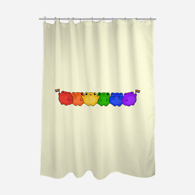 Rainbow Frogs-None-Polyester-Shower Curtain-kosmicsatellite