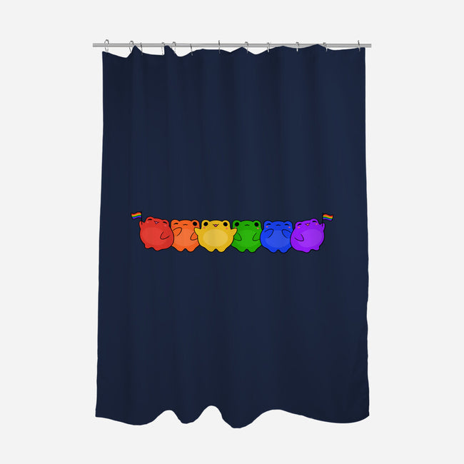 Rainbow Frogs-None-Polyester-Shower Curtain-kosmicsatellite