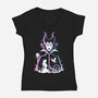 Maleficent Glitched-Womens-V-Neck-Tee-danielmorris1993