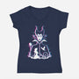 Maleficent Glitched-Womens-V-Neck-Tee-danielmorris1993