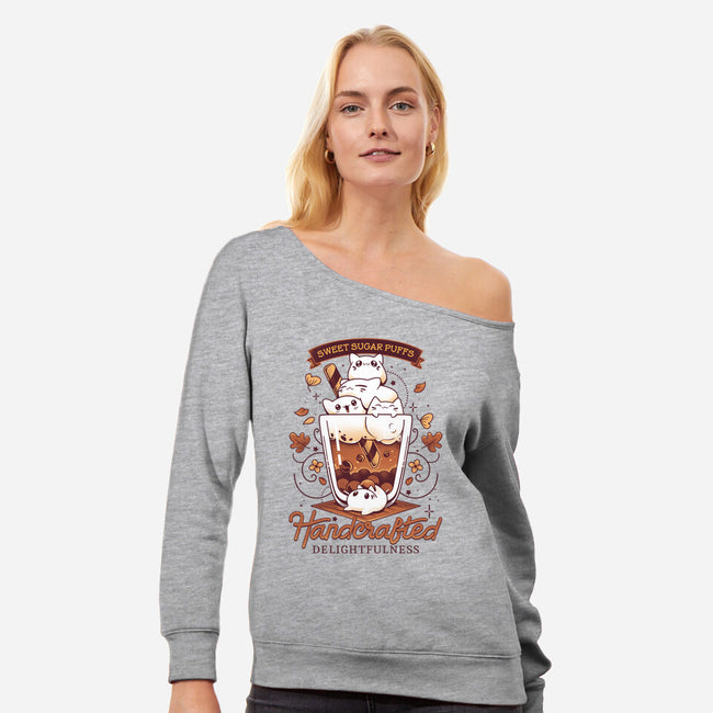 Artisanal Kitten Tea-Womens-Off Shoulder-Sweatshirt-Snouleaf