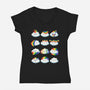 Hairy Clouds-Womens-V-Neck-Tee-demonigote