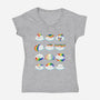 Hairy Clouds-Womens-V-Neck-Tee-demonigote