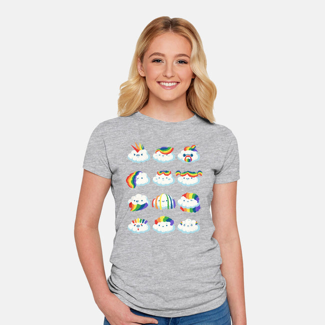 Hairy Clouds-Womens-Fitted-Tee-demonigote