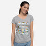 Hairy Clouds-Womens-V-Neck-Tee-demonigote