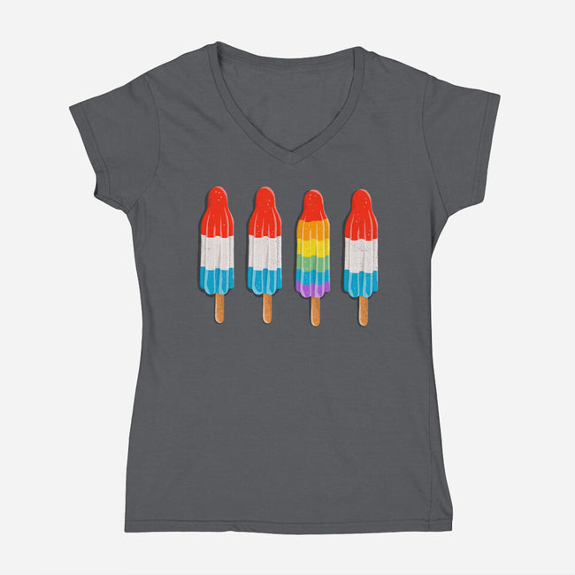 Summer Pride-Womens-V-Neck-Tee-kg07