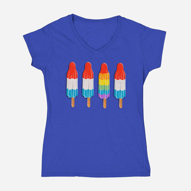 Summer Pride-Womens-V-Neck-Tee-kg07