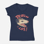 Possum Panic-Womens-V-Neck-Tee-vp021
