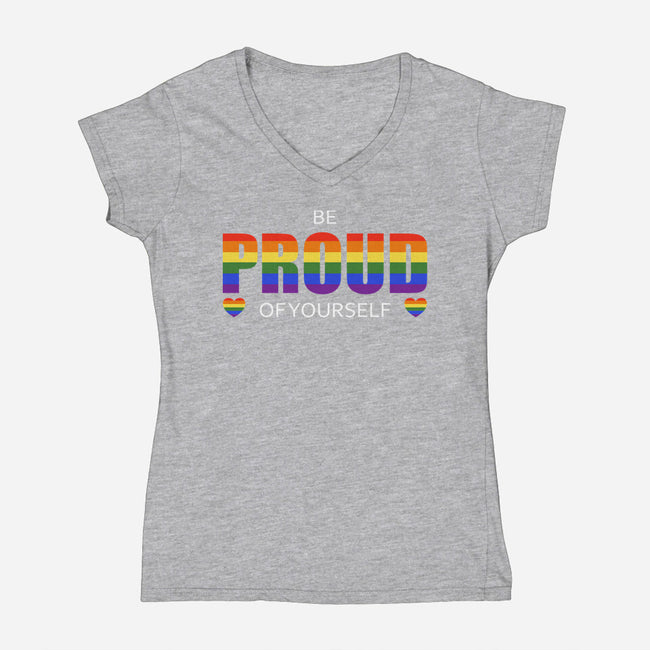 Be Proud-Womens-V-Neck-Tee-fanfabio