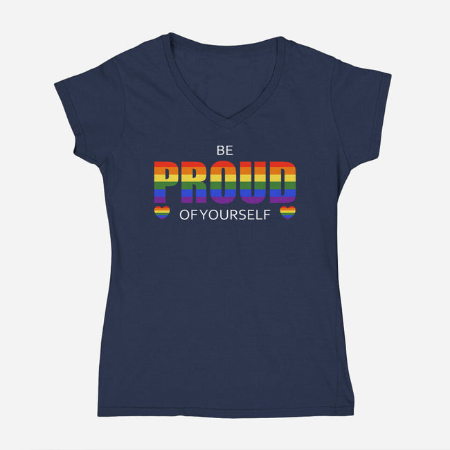 Be Proud-Womens-V-Neck-Tee-fanfabio