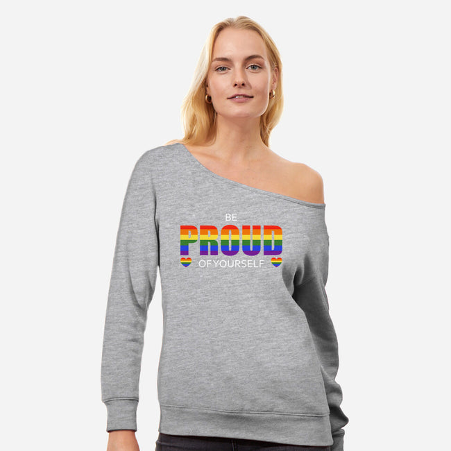 Be Proud-Womens-Off Shoulder-Sweatshirt-fanfabio