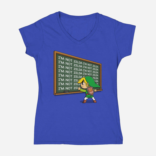 Not Zelda-Womens-V-Neck-Tee-Barbadifuoco