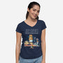 Led Falcon-Womens-V-Neck-Tee-CappO