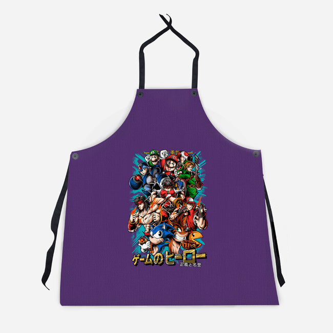 Nostalgic Heroes-Unisex-Kitchen-Apron-Conjura Geek