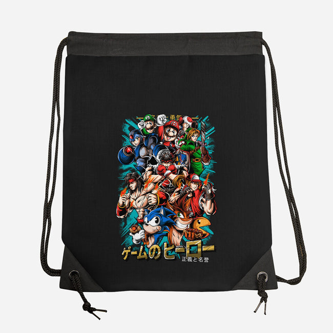 Nostalgic Heroes-None-Drawstring-Bag-Conjura Geek
