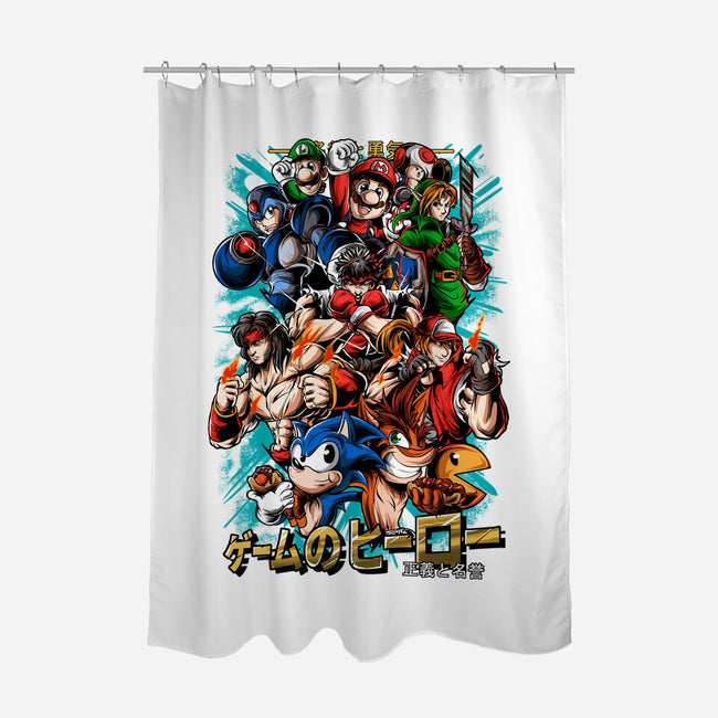 Nostalgic Heroes-None-Polyester-Shower Curtain-Conjura Geek