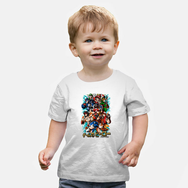 Nostalgic Heroes-Baby-Basic-Tee-Conjura Geek