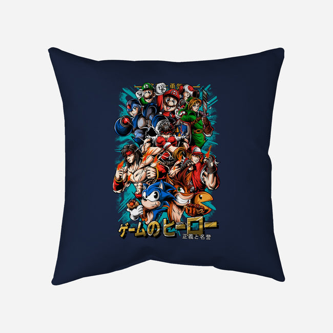 Nostalgic Heroes-None-Removable Cover-Throw Pillow-Conjura Geek
