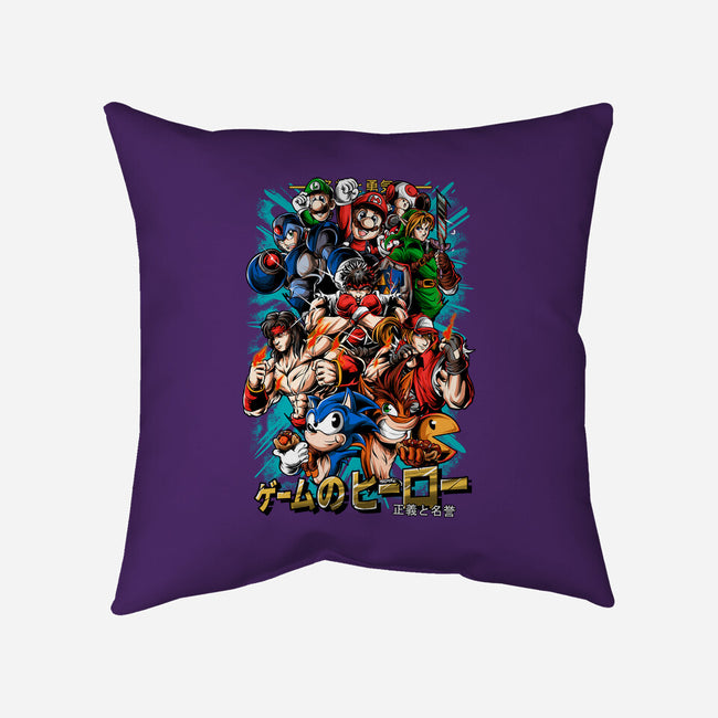 Nostalgic Heroes-None-Removable Cover-Throw Pillow-Conjura Geek