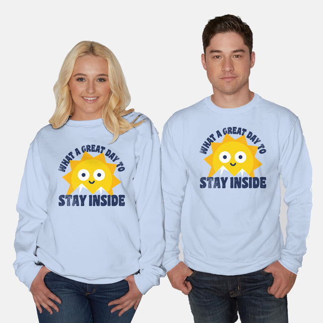 Great Day To Stay Inside-Unisex-Crew Neck-Sweatshirt-zawitees