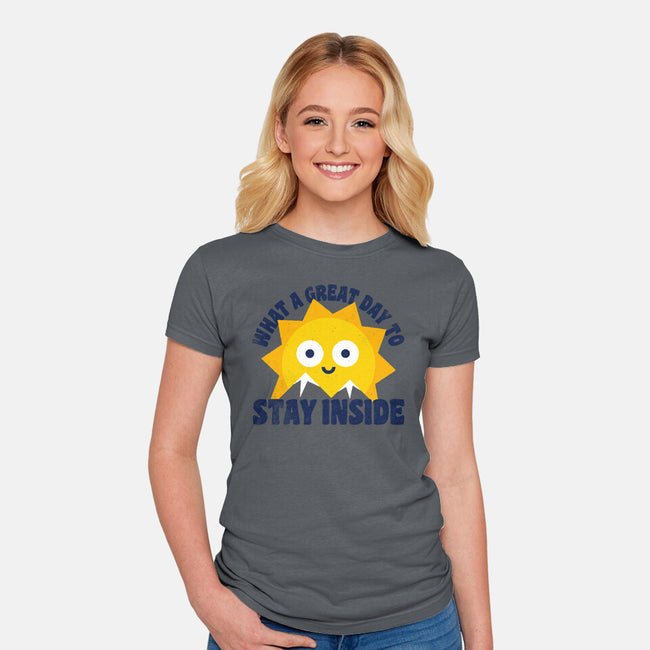 Great Day To Stay Inside-Womens-Fitted-Tee-zawitees