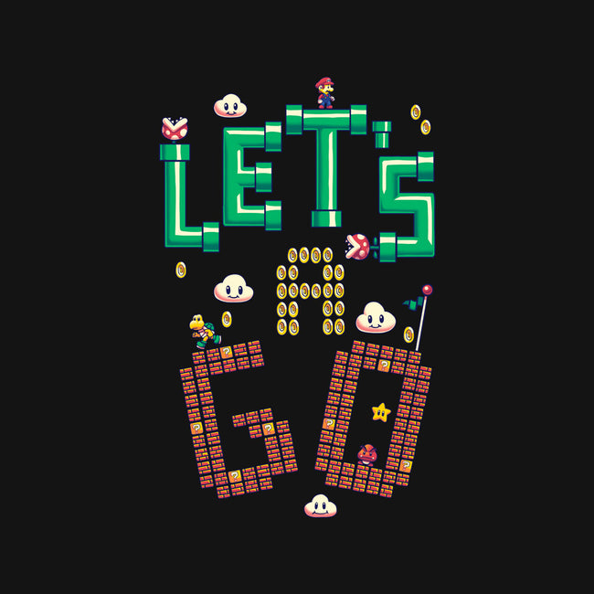 Mario Let's A Go-Womens-Fitted-Tee-Geekydog