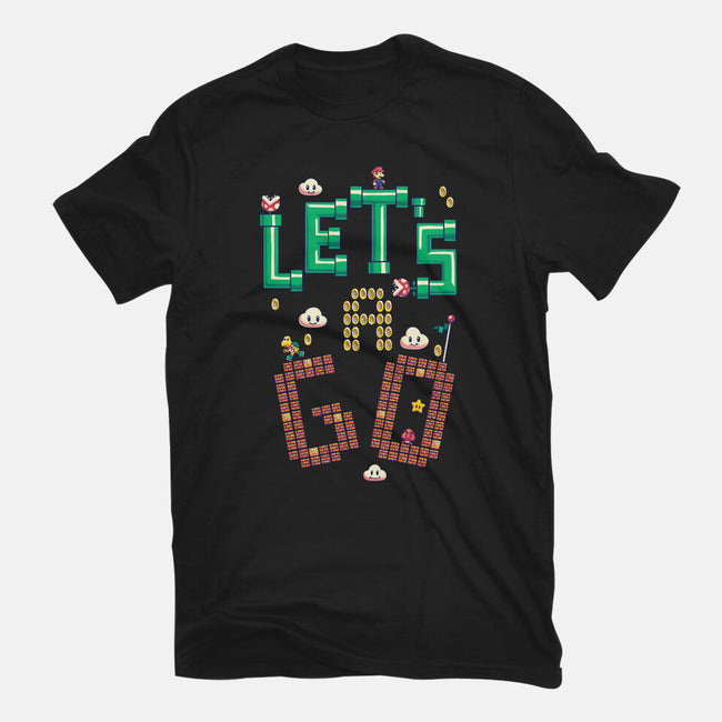 Mario Let's A Go-Womens-Fitted-Tee-Geekydog