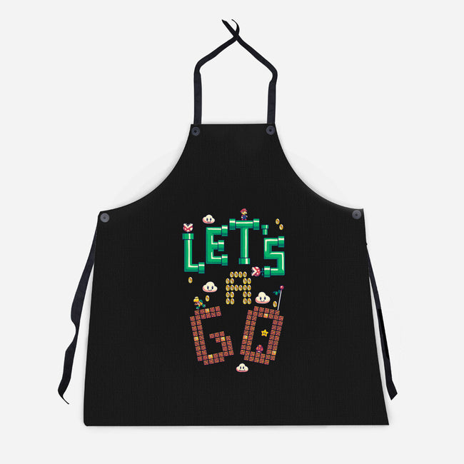 Mario Let's A Go-Unisex-Kitchen-Apron-Geekydog