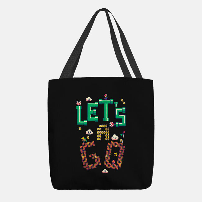 Mario Let's A Go-None-Basic Tote-Bag-Geekydog