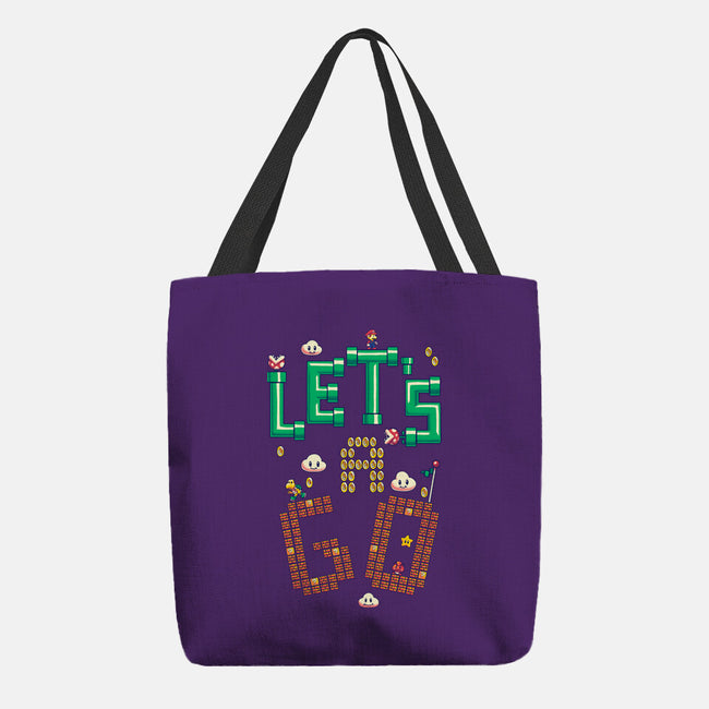 Mario Let's A Go-None-Basic Tote-Bag-Geekydog