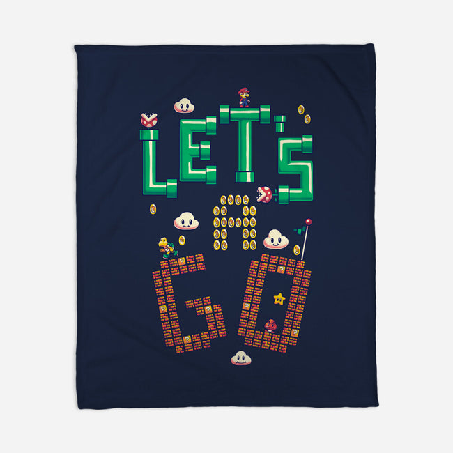Mario Let's A Go-None-Fleece-Blanket-Geekydog