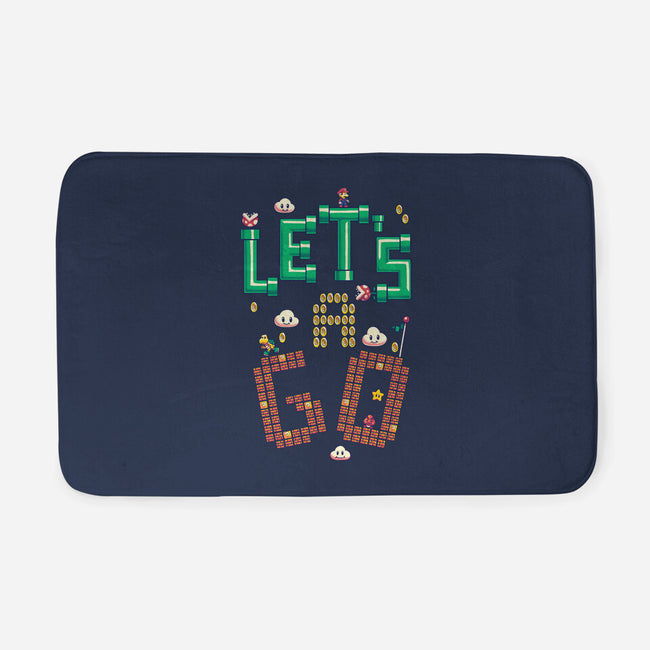 Mario Let's A Go-None-Memory Foam-Bath Mat-Geekydog