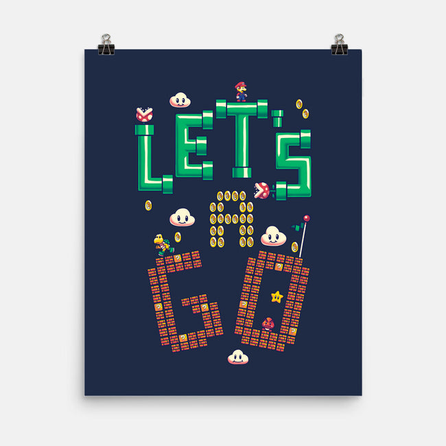 Mario Let's A Go-None-Matte-Poster-Geekydog