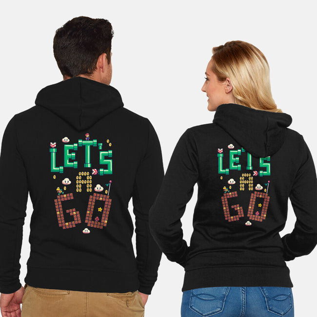 Mario Let's A Go-Unisex-Zip-Up-Sweatshirt-Geekydog