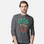 Mario Let's A Go-Mens-Long Sleeved-Tee-Geekydog
