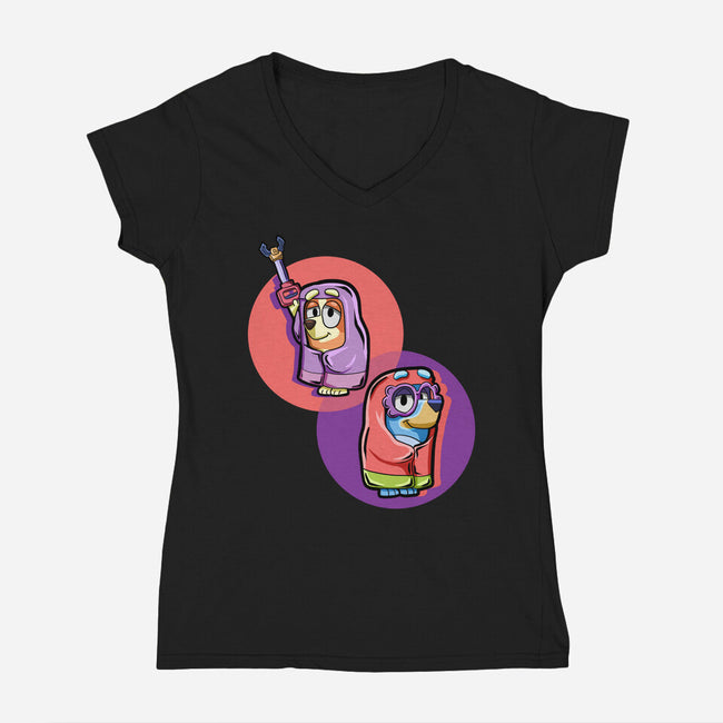 Granny Game-Womens-V-Neck-Tee-nickzzarto