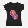Granny Game-Womens-V-Neck-Tee-nickzzarto