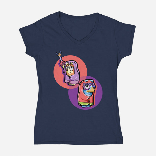 Granny Game-Womens-V-Neck-Tee-nickzzarto