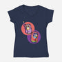 Granny Game-Womens-V-Neck-Tee-nickzzarto