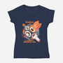 Forever And Beautiful Sky-Womens-V-Neck-Tee-Moon Crew