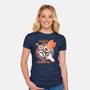 Forever And Beautiful Sky-Womens-Fitted-Tee-Moon Crew