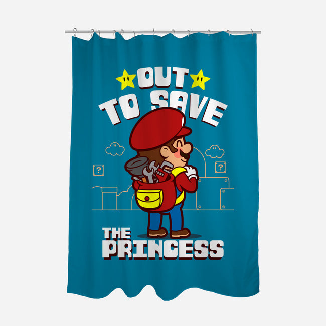Out To Save The Princess-None-Polyester-Shower Curtain-Boggs Nicolas