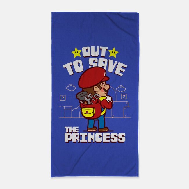 Out To Save The Princess-None-Beach-Towel-Boggs Nicolas