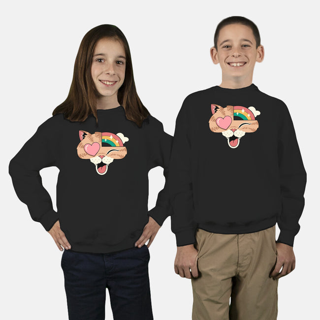 Whimsical Whiskers-Youth-Crew Neck-Sweatshirt-vp021