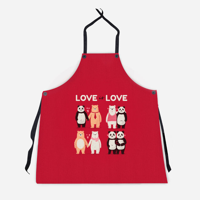 Bear Love Is Love-Unisex-Kitchen-Apron-tobefonseca