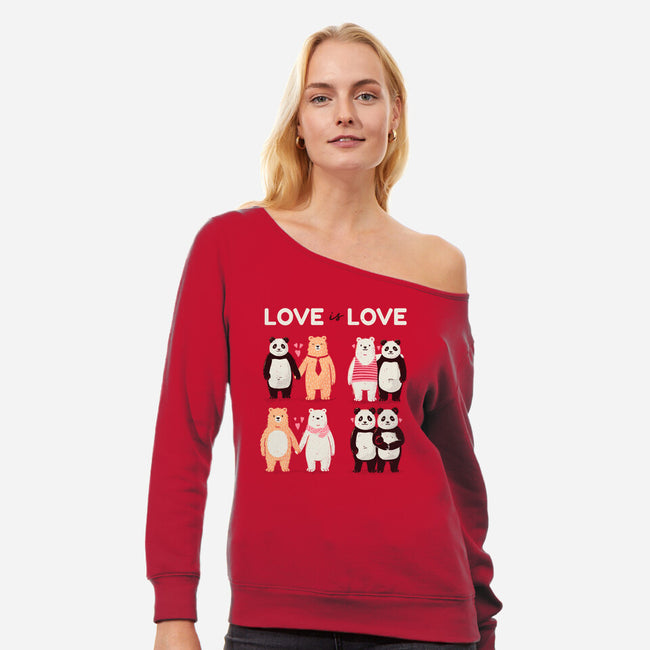 Bear Love Is Love-Womens-Off Shoulder-Sweatshirt-tobefonseca