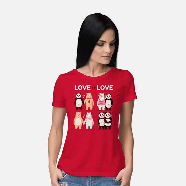 Bear Love Is Love-Womens-Basic-Tee-tobefonseca