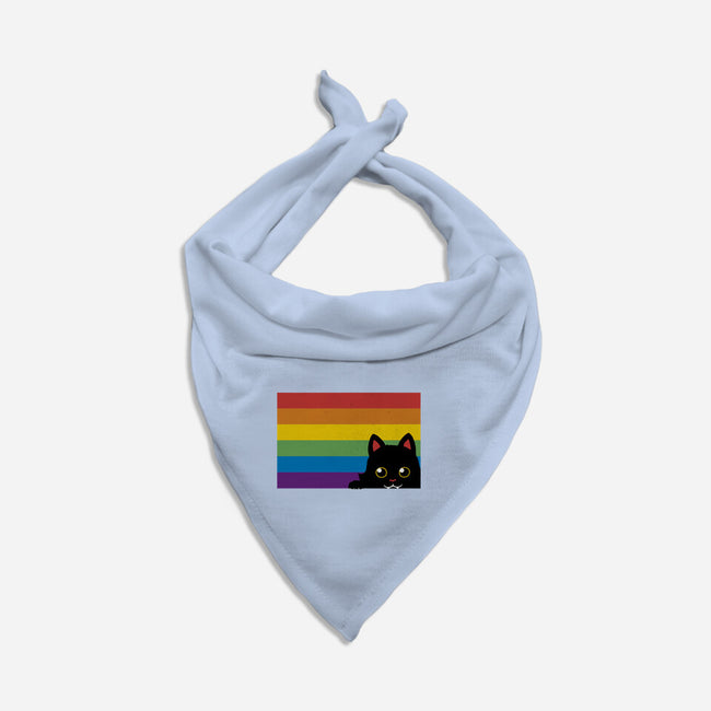 Peeking Cat Rainbow Pride Flag-Dog-Bandana-Pet Collar-tobefonseca